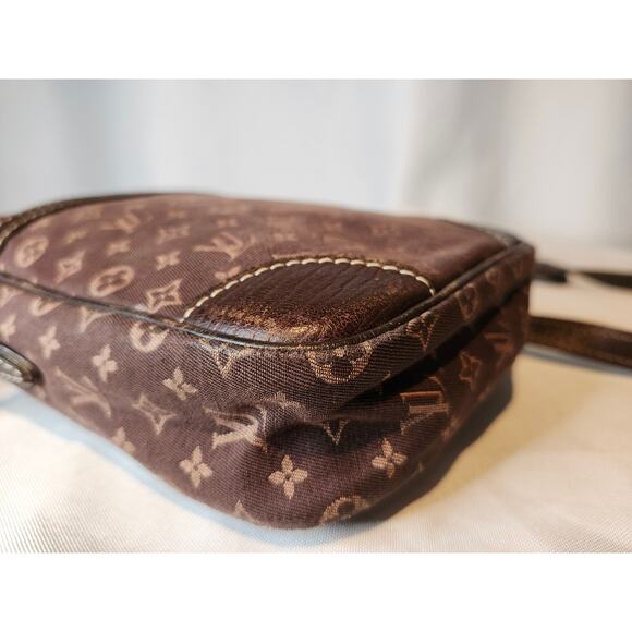 Louis Vuitton Danube Monogram Crossbody Bag Mini Lin Line Brown Vintage LV - Picture 4 of 16